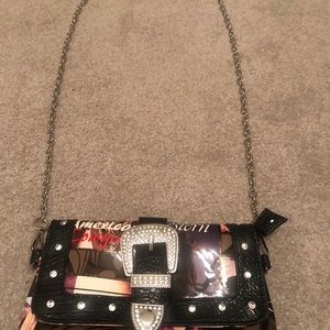 Western look wallet with shoulder strap